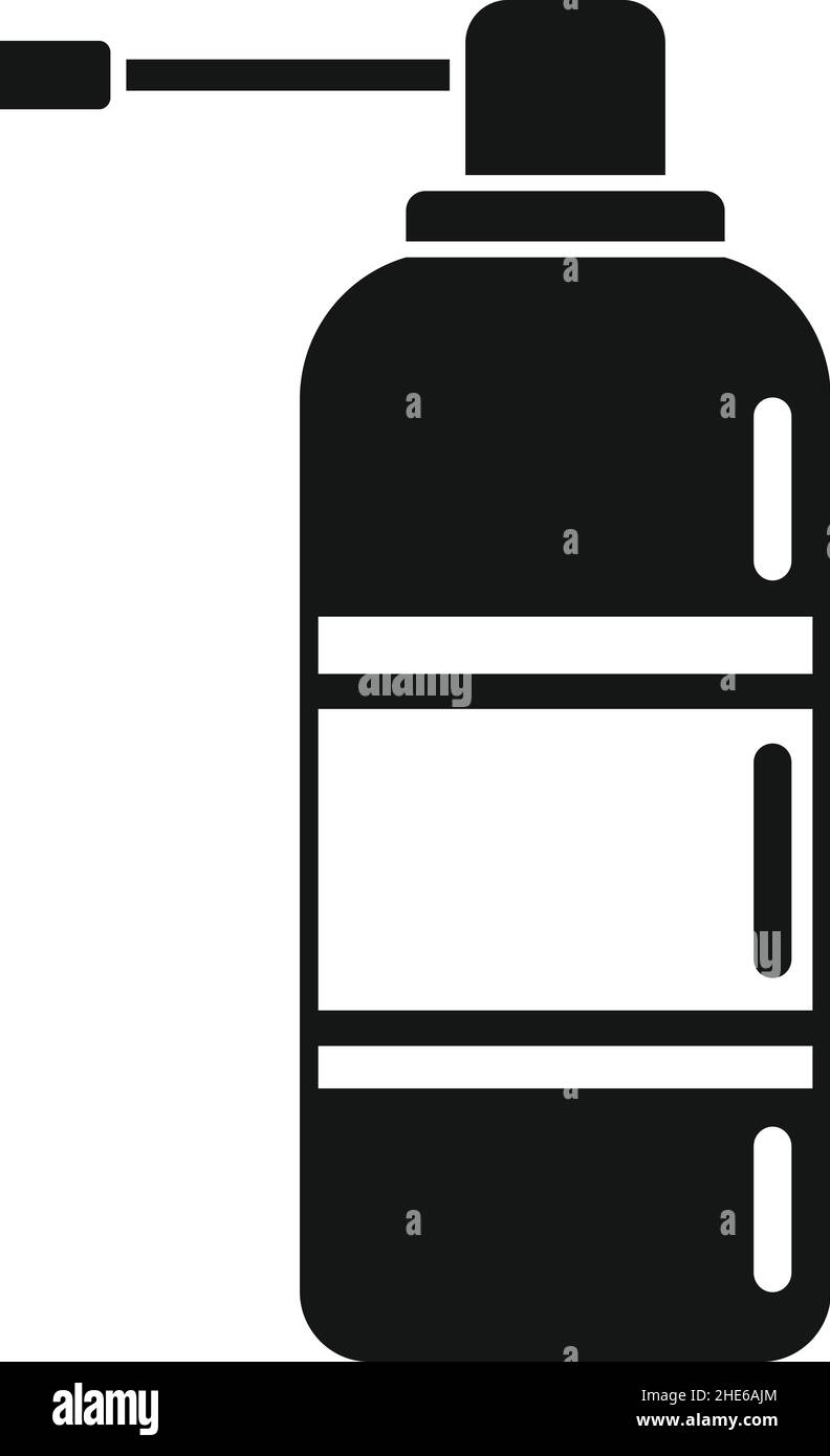 Tonsillite spray icona semplice vettore. Bocca tonsil. Anatomia batterica Illustrazione Vettoriale