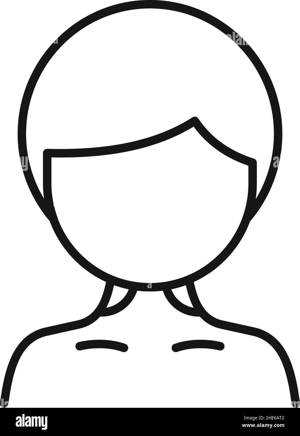 Donna tonsillite icona contorno vettore. Anatomia della bocca. Tonsil batterico Illustrazione Vettoriale