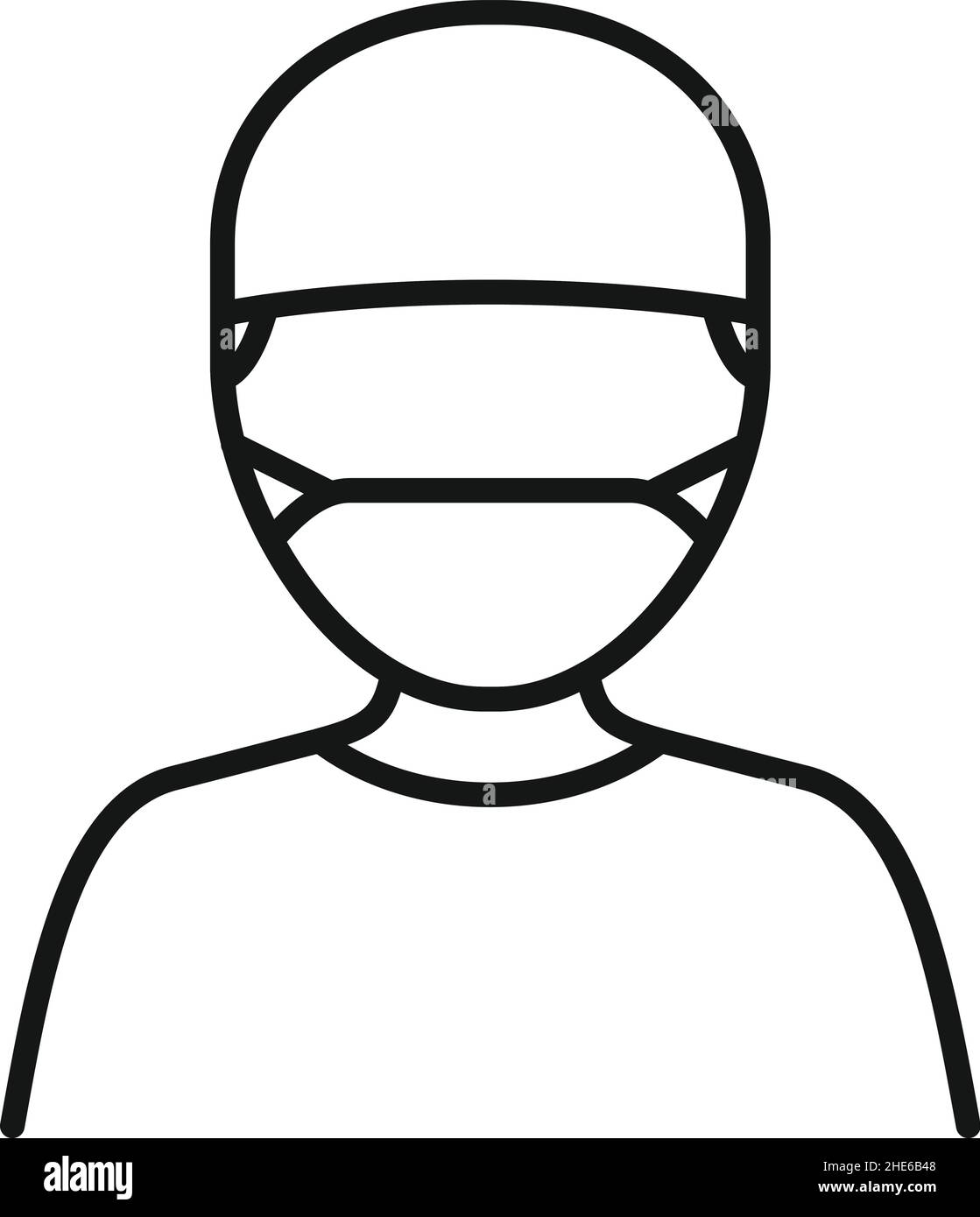 Tonsillite medico icona contorno vettore. Anatomia della bocca. Malattia batterica Illustrazione Vettoriale