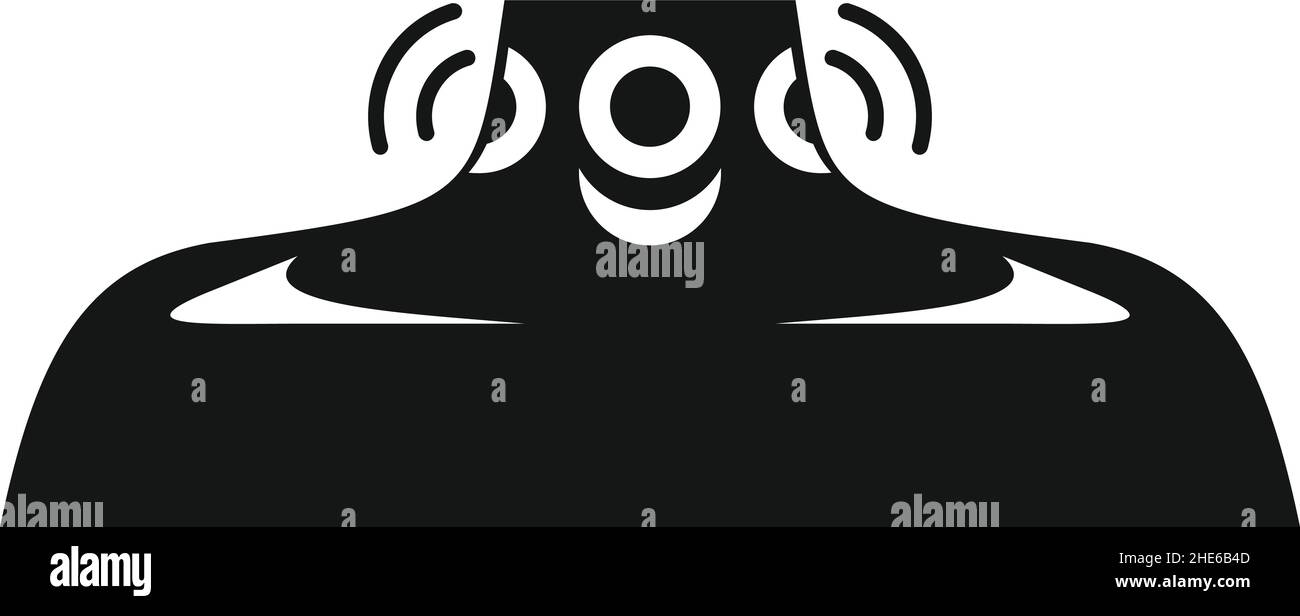 Tonsillite icona semplice vettore. Bocca tonsil. Anatomia batterica Illustrazione Vettoriale