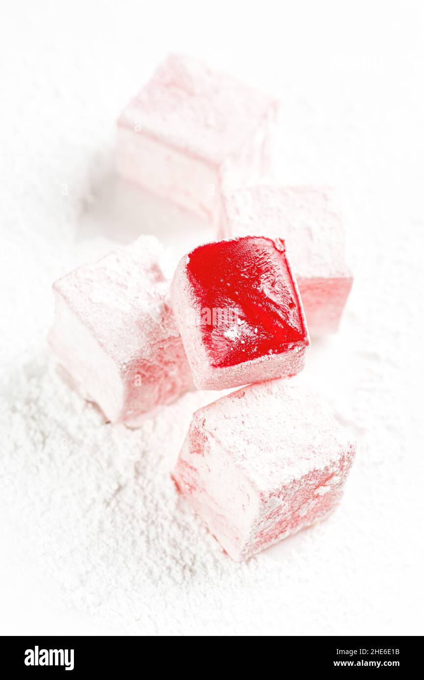 Delizia turca al gusto di rosa Foto Stock