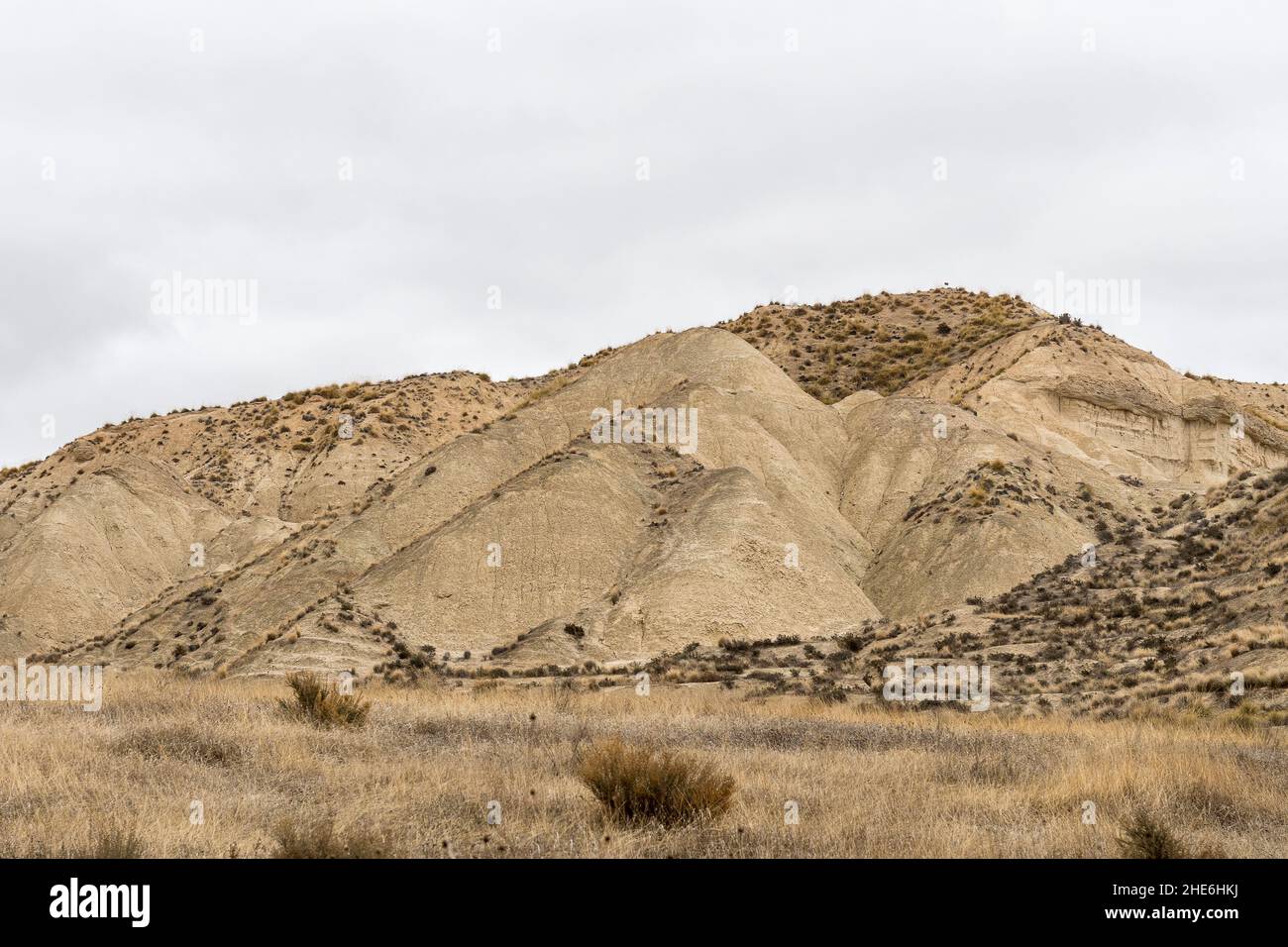 Badlands e Baldias Lands a Dehesas de Guadix, Granada. Foto Stock