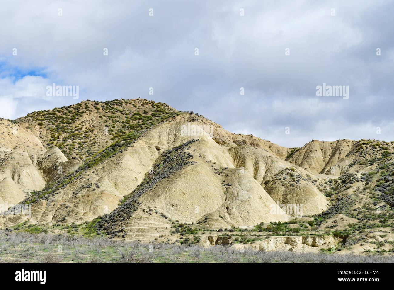 Badlands e Baldias Lands a Dehesas de Guadix, Granada. Foto Stock