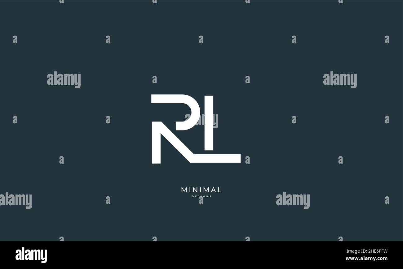 Icona lettera alfabetica logo RL Illustrazione Vettoriale