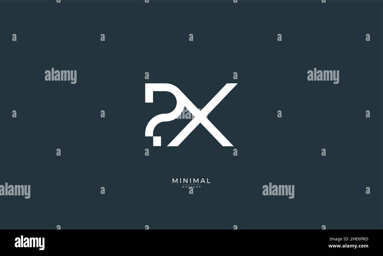 Icona lettera alfabetica logo PX Illustrazione Vettoriale