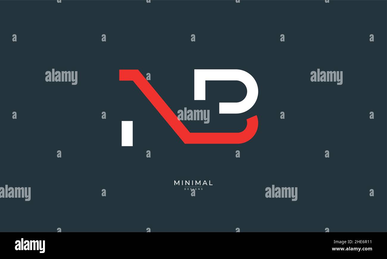 Icona lettera alfabetica logo NB Illustrazione Vettoriale
