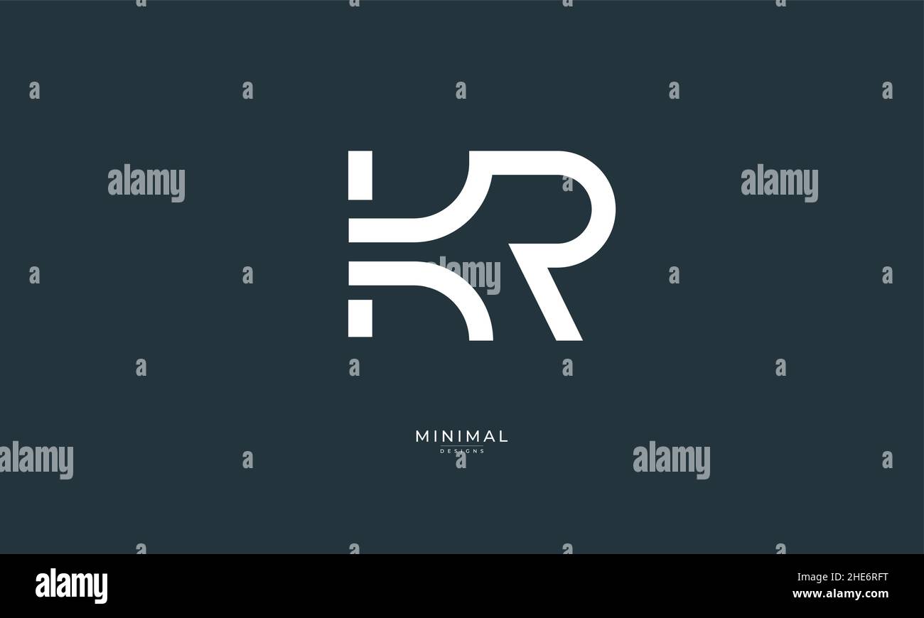 Lettera alfabetica icona logo KR Illustrazione Vettoriale