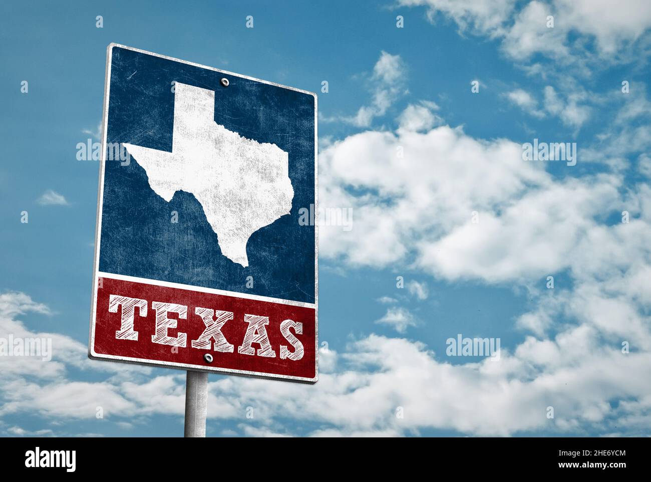 Texas Road segno in vintage design Foto Stock