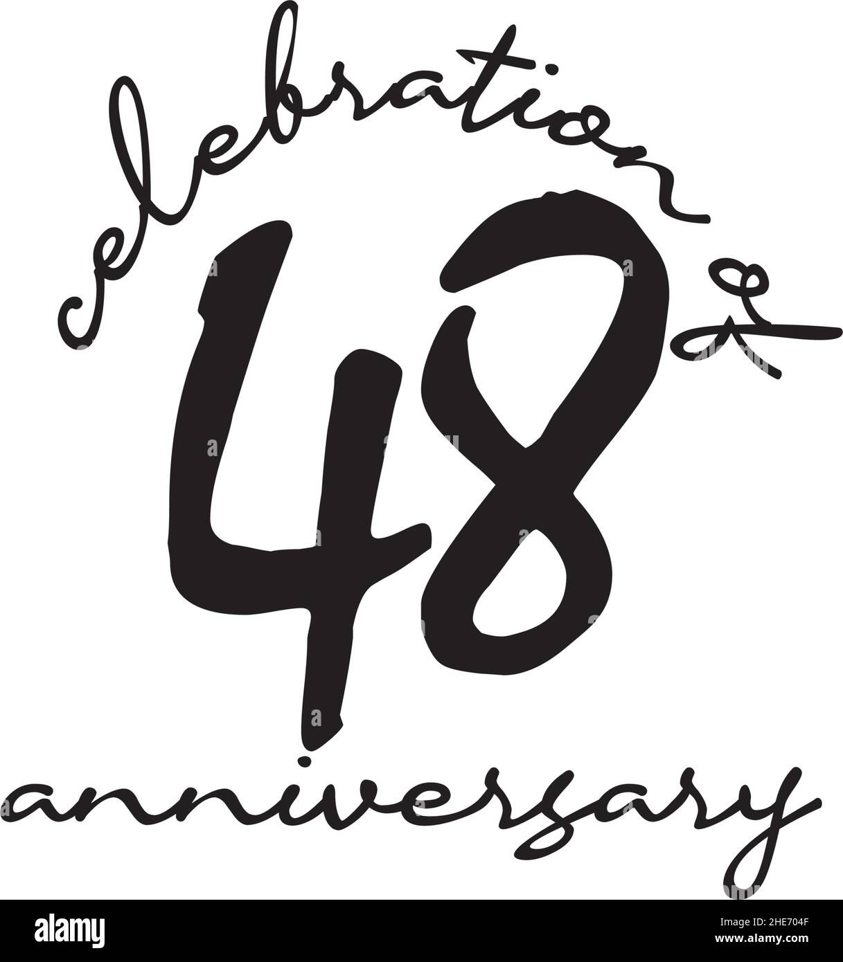 modello vettoriale per il logo del 48th° anniversario Illustrazione Vettoriale