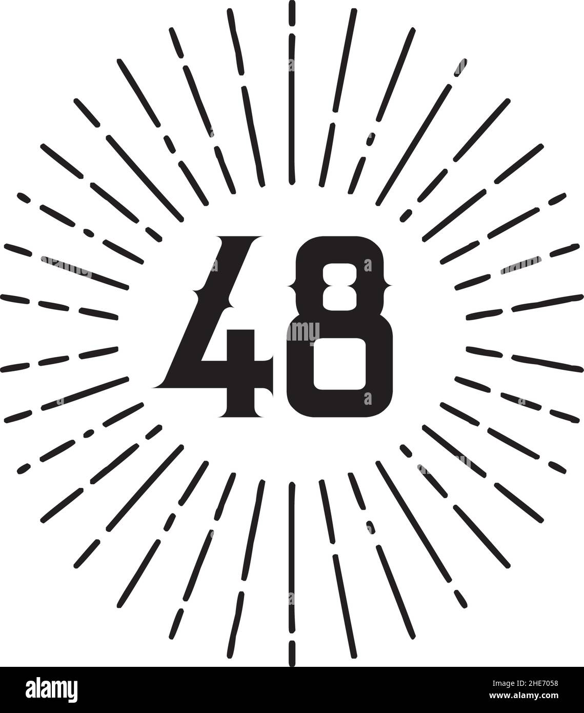 modello vettoriale per il logo del 48th° anniversario Illustrazione Vettoriale