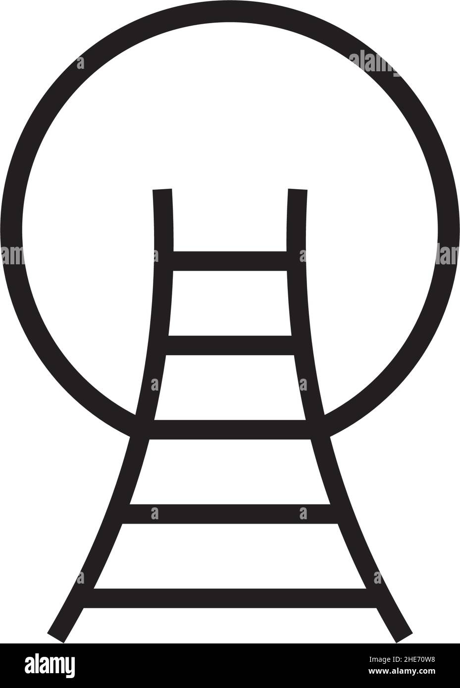 Black Ladder Outline Vai alla luna vettore logo design Illustrazione Vettoriale