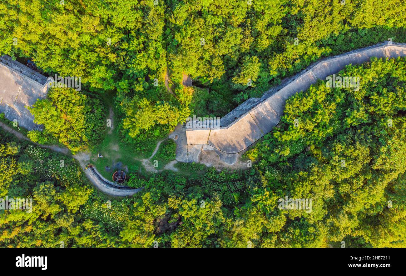 Fort n. 7 a Vladivostok. Russia foto aerea da fuco Foto Stock