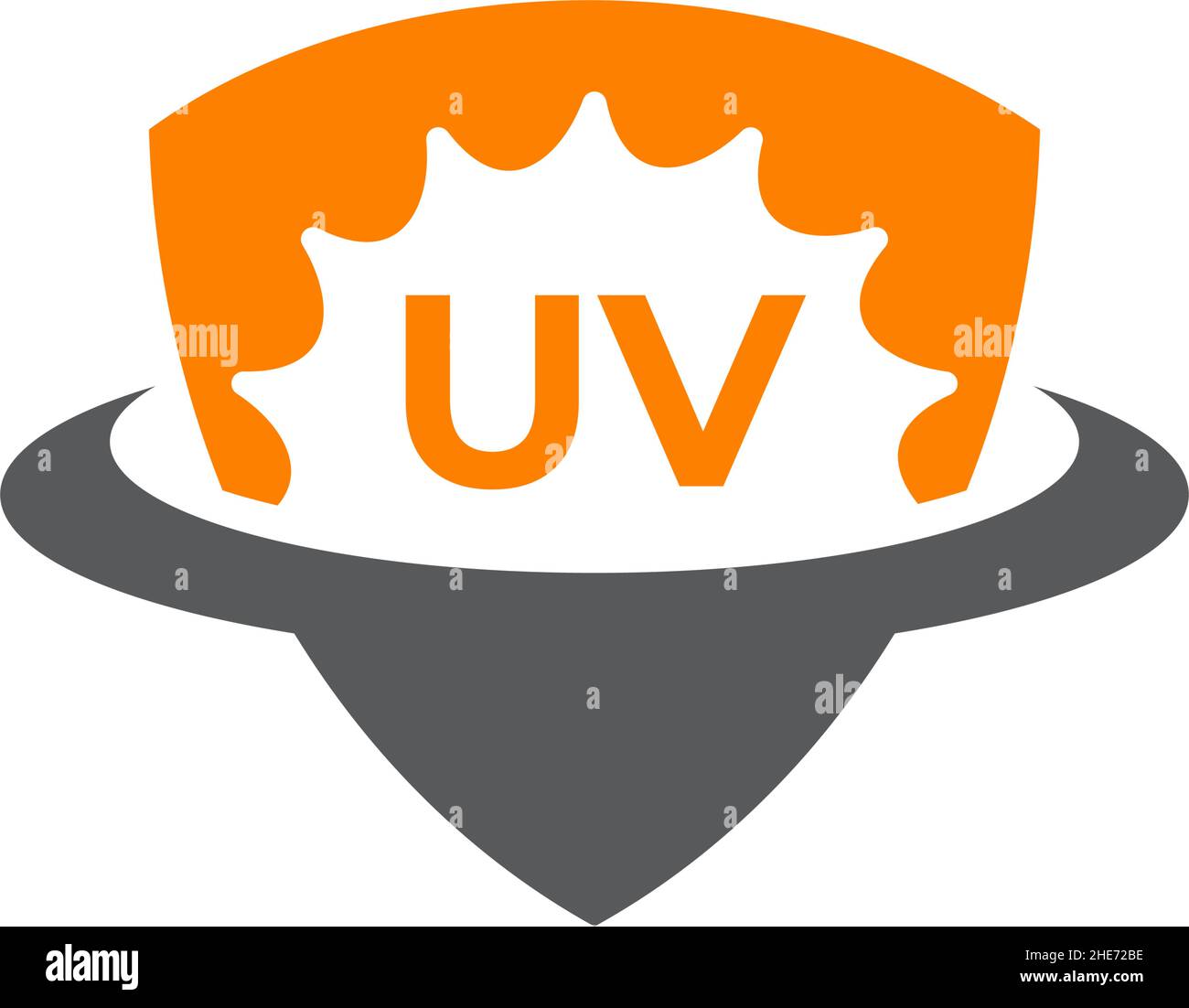 Logo vettoriale con protezione ultravioletta o UV Illustrazione Vettoriale
