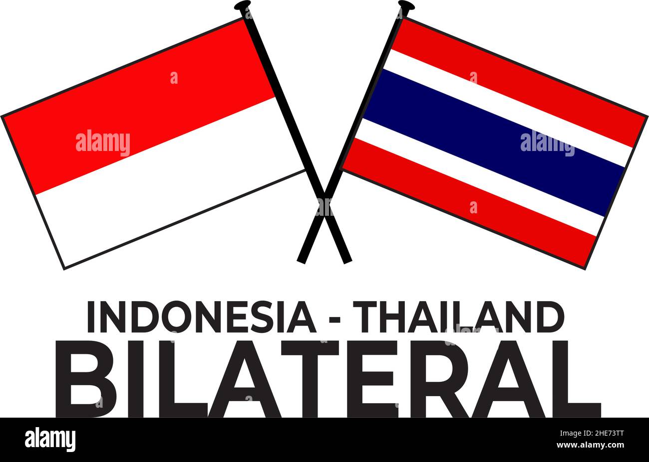 Indonesia Thailandia relazione bilaterale paese bandiera icona logo vettore disegno Illustrazione Vettoriale