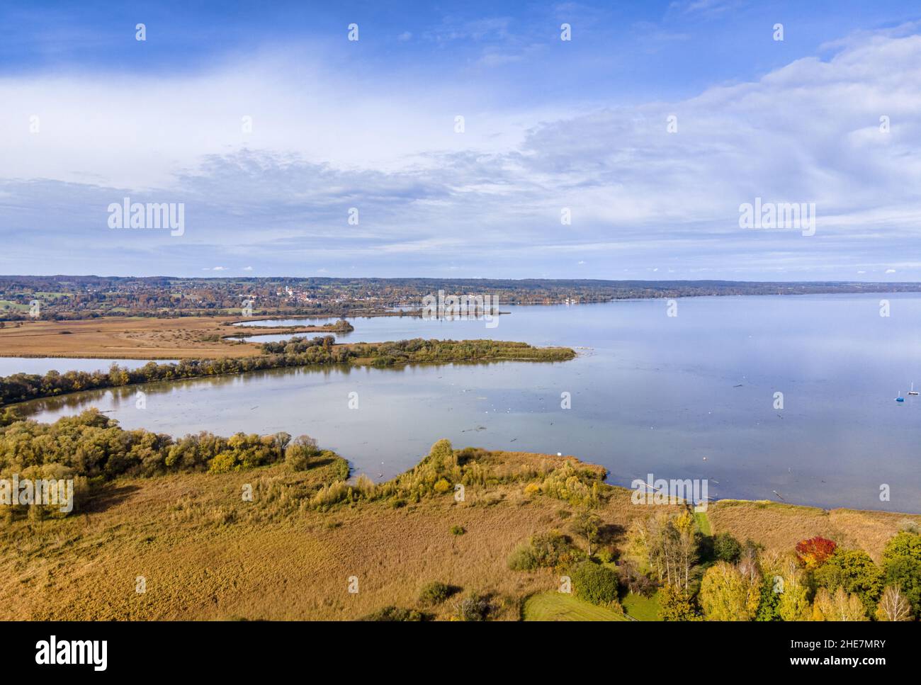 Ammersee vicino ad Aidenried, Baviera, Germania Foto Stock