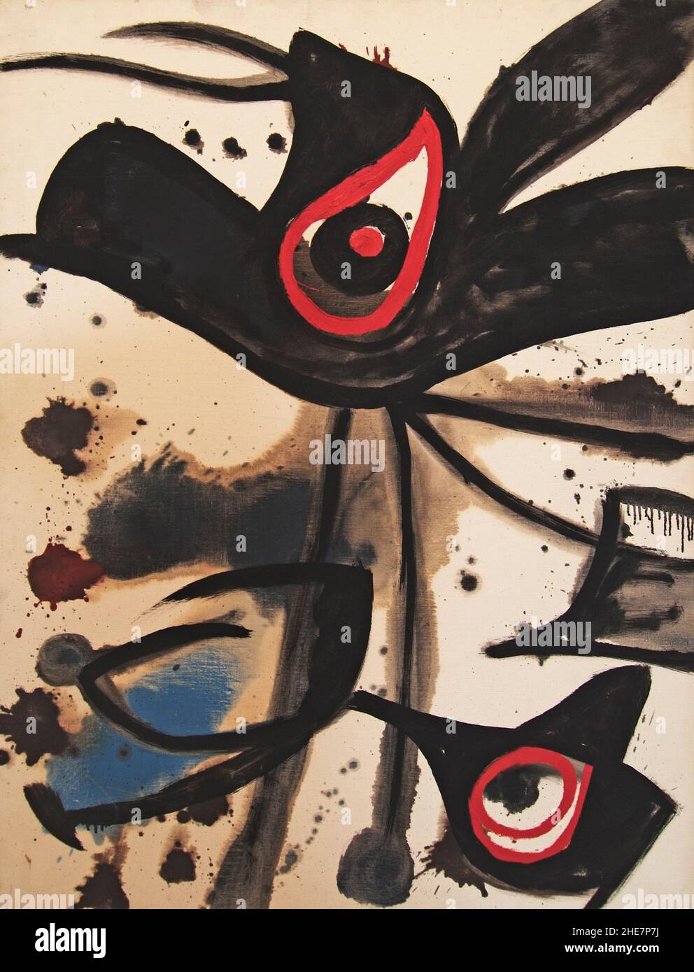 Museo Miró, Pilar i Joan Miró-Stiftung, Oiseaux, 1973, Öl und Acryl auf Leinwand, 115,5 x 88,5, Palma di Maiorca, Maiorca, spagnolo, Europa | Miró M Foto Stock