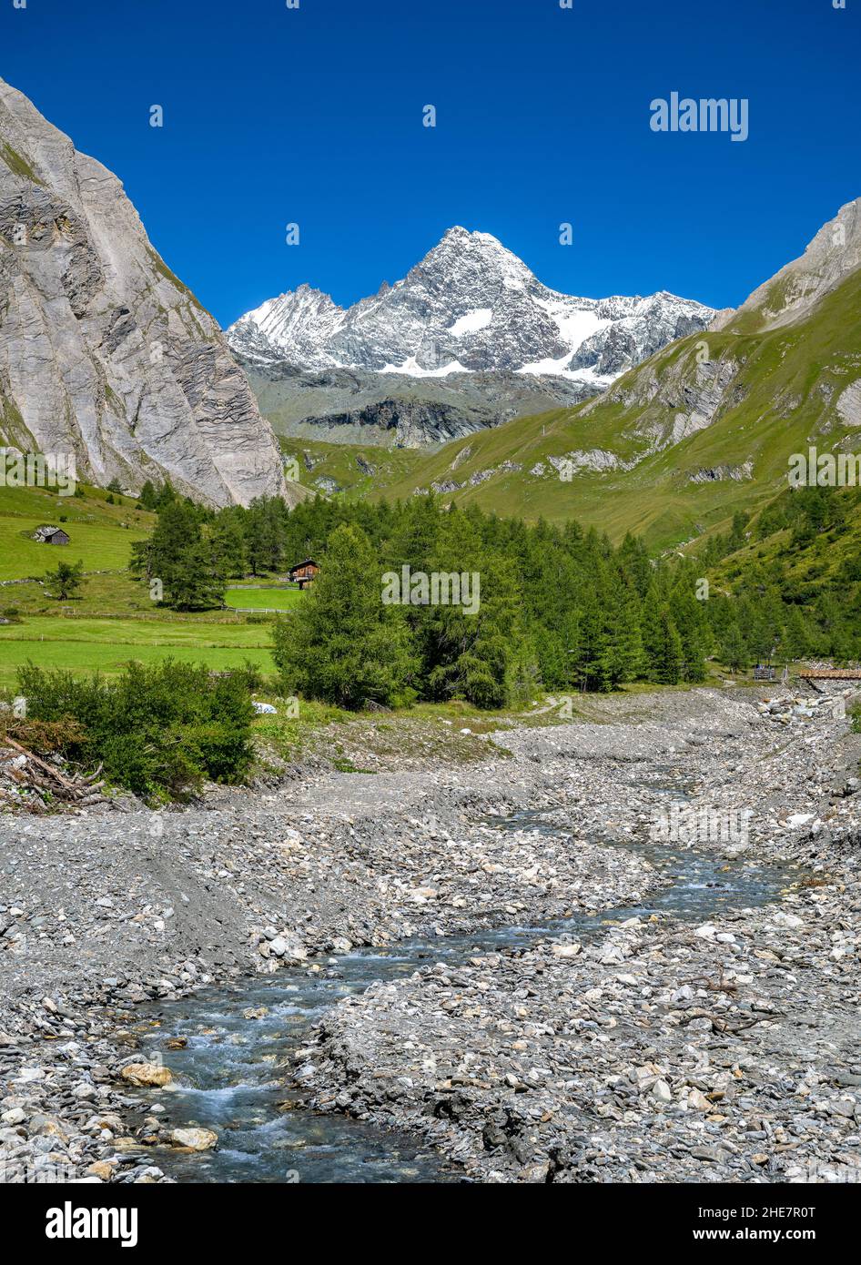 Blick auf den Grossglockner vom Koednitztal, Tirol, Österreich, Europa Foto Stock