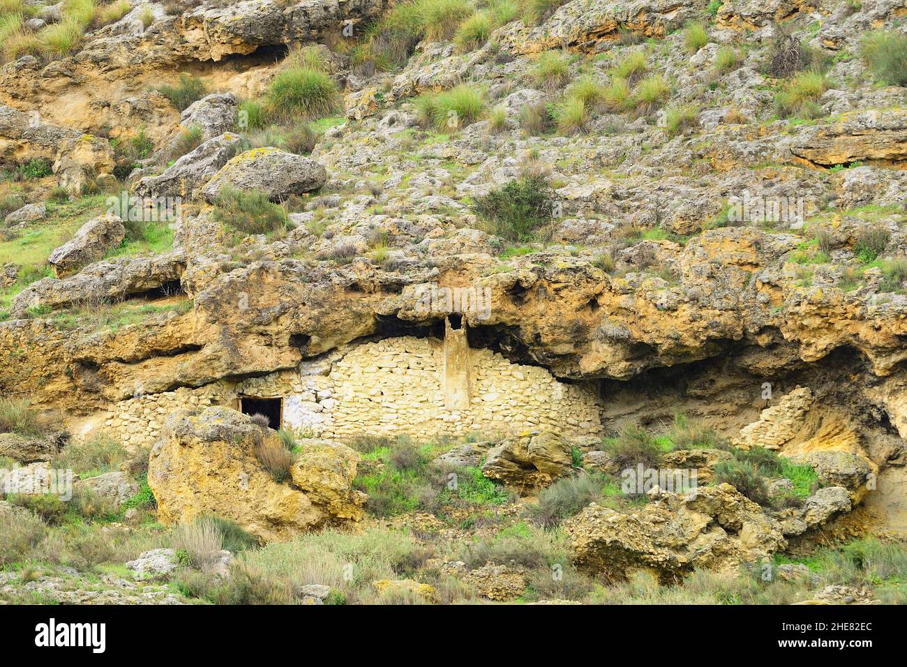 Troglodita grotta dimora a Villanueva de las Torres, Granada Foto Stock