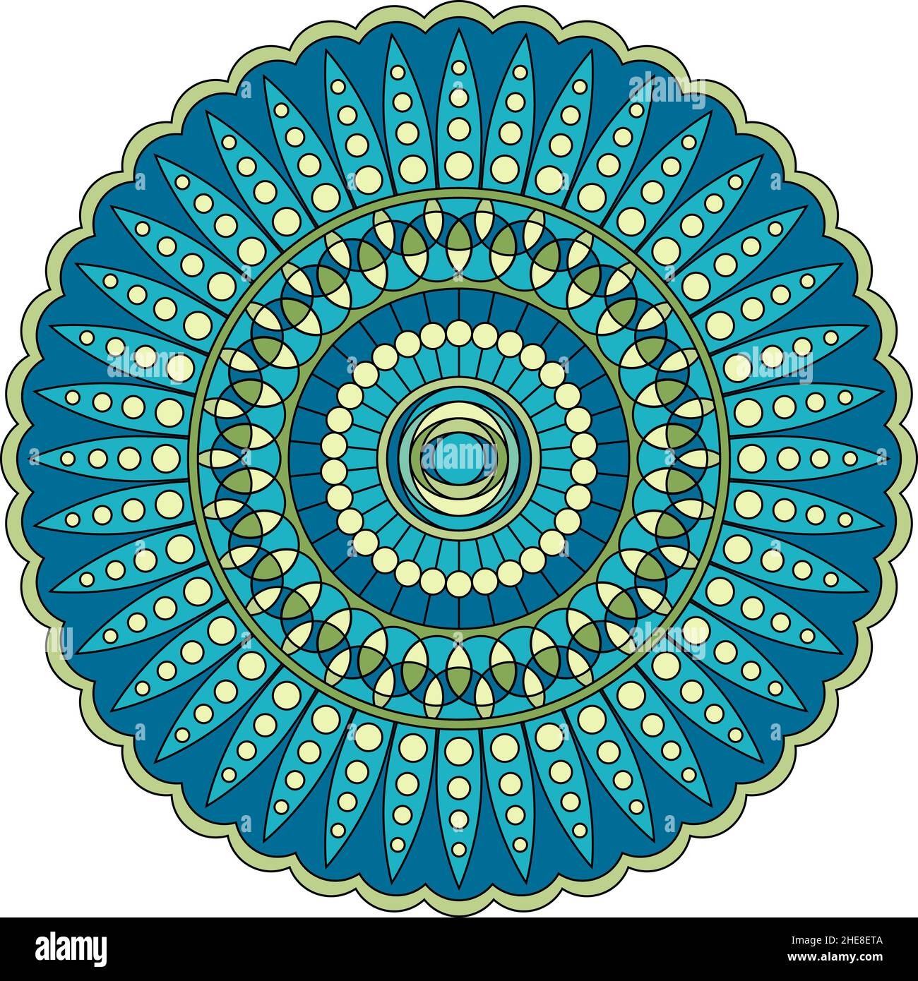 Colore mandala floreale, illustrazione vettoriale Illustrazione Vettoriale