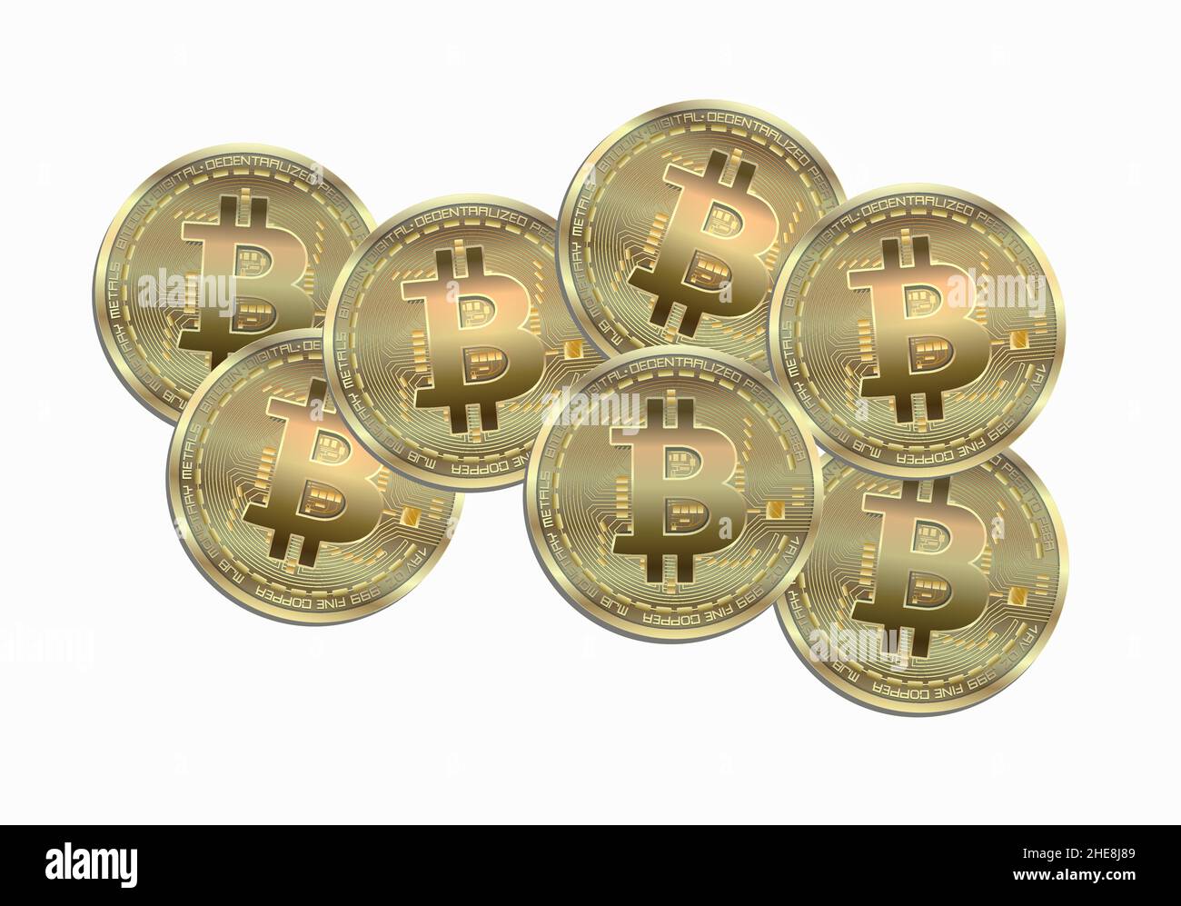 Bitcoin coin isolato su sfondo bianco vettore Illustrazione Vettoriale