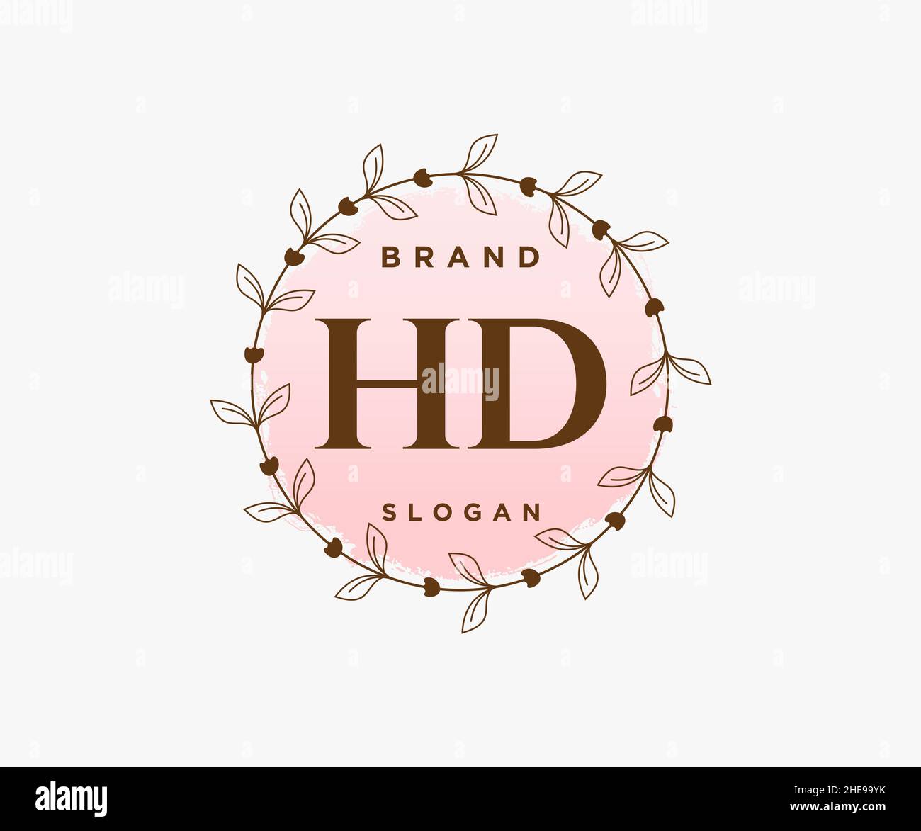 Logo HD femminile. Utilizzabile per la natura, salone, centro benessere, cosmetici e loghi di bellezza. Elemento modello di disegno con logo a vettore piatto. Illustrazione Vettoriale