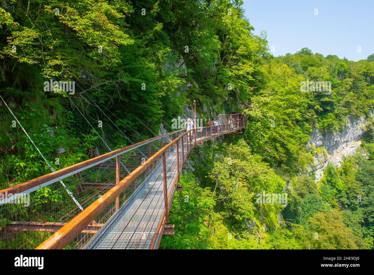 Bellezza e grandezza del canyon di Okatse in Georgia Foto Stock