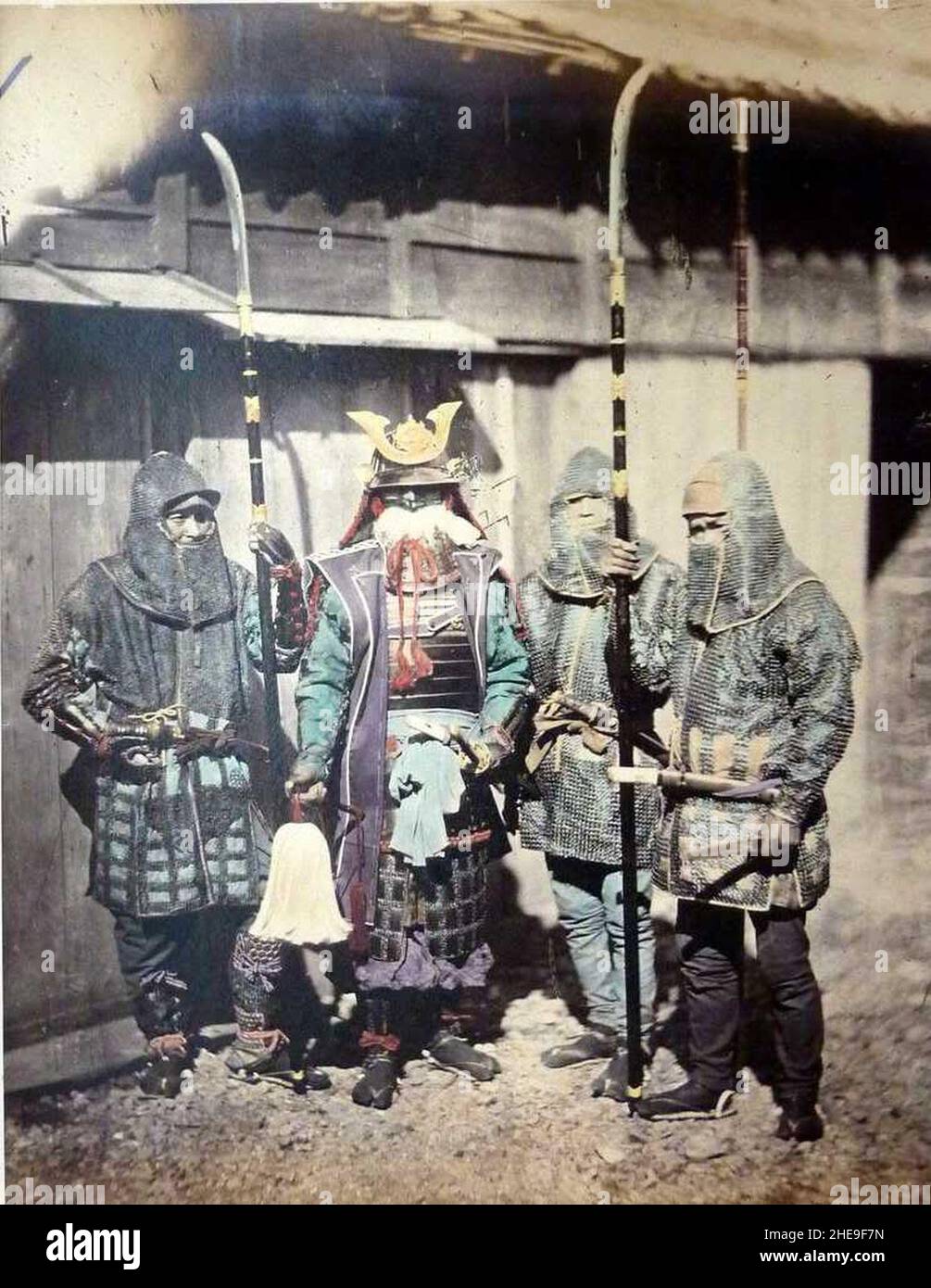 Samurai indossando kusari katabira (armatura a catena). Foto Stock