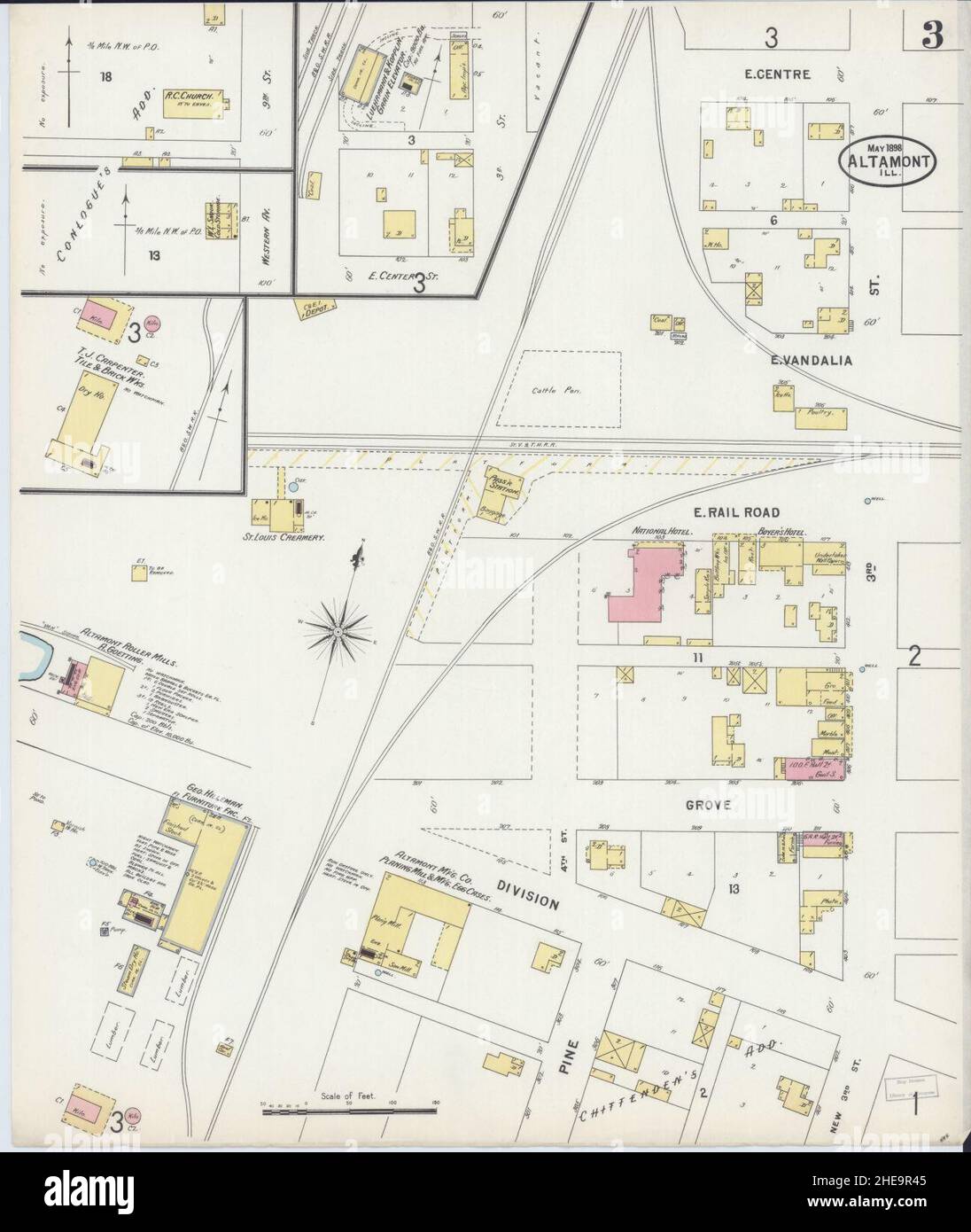 Sanborn Fire Insurance Map da Altamont, Effingham County, Illinois. Foto Stock