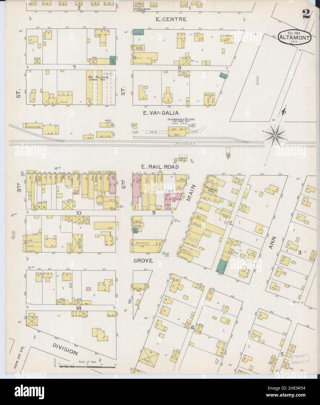 Sanborn Fire Insurance Map da Altamont, Effingham County, Illinois. Foto Stock