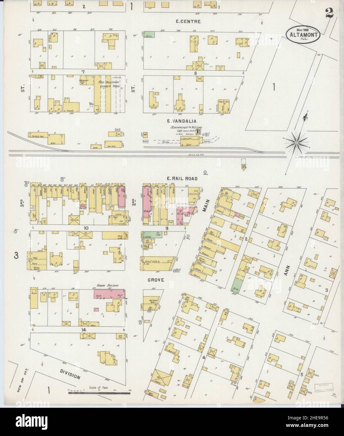 Sanborn Fire Insurance Map da Altamont, Effingham County, Illinois. Foto Stock