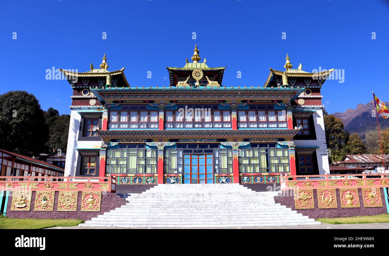 Khinmey Nyingma Monestery Tawang, Una bella monesteria a Tawang, uno dei migliori posti turistici in Tawang Foto Stock