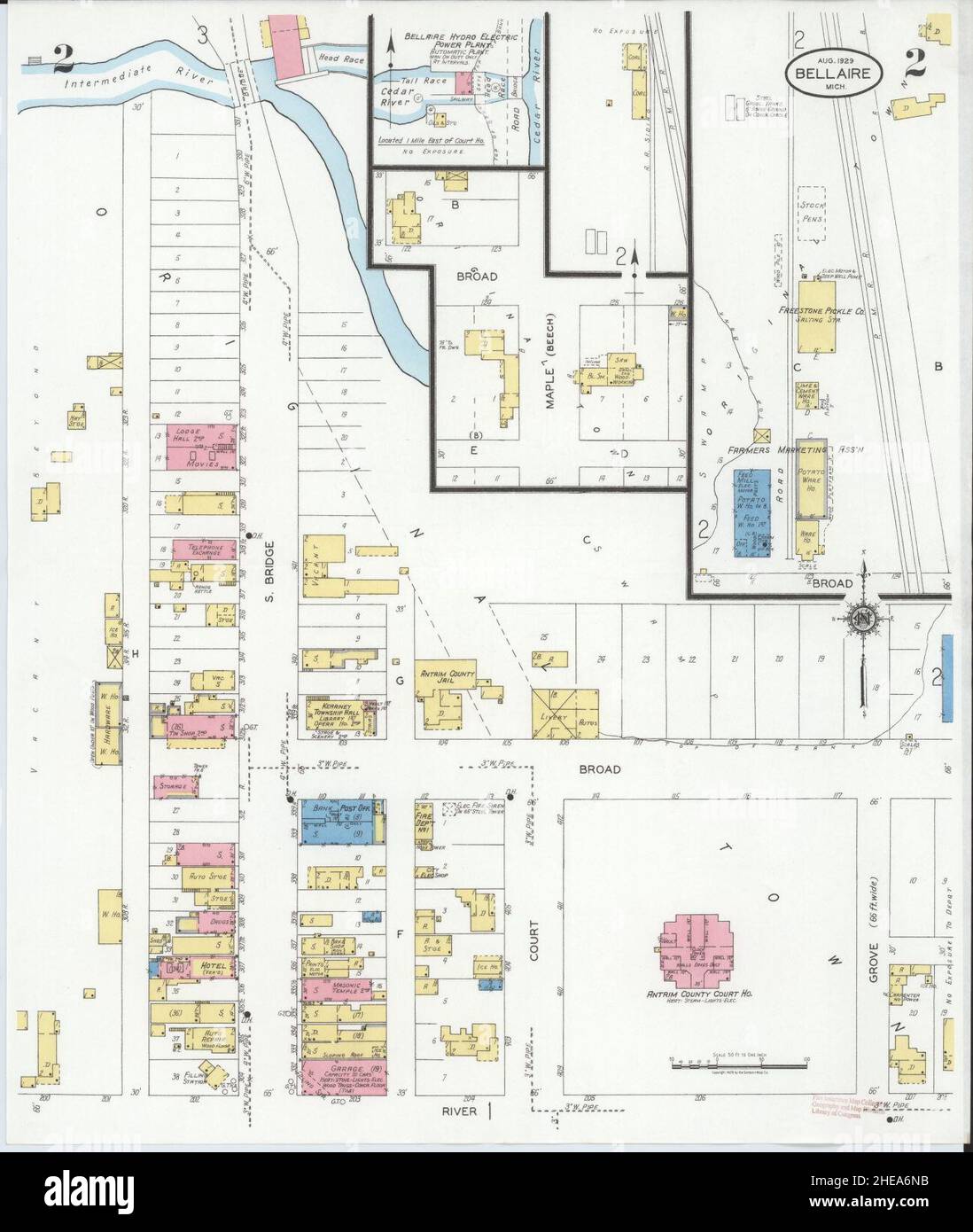 Mappa di bellaire michigan immagini e fotografie stock ad alta