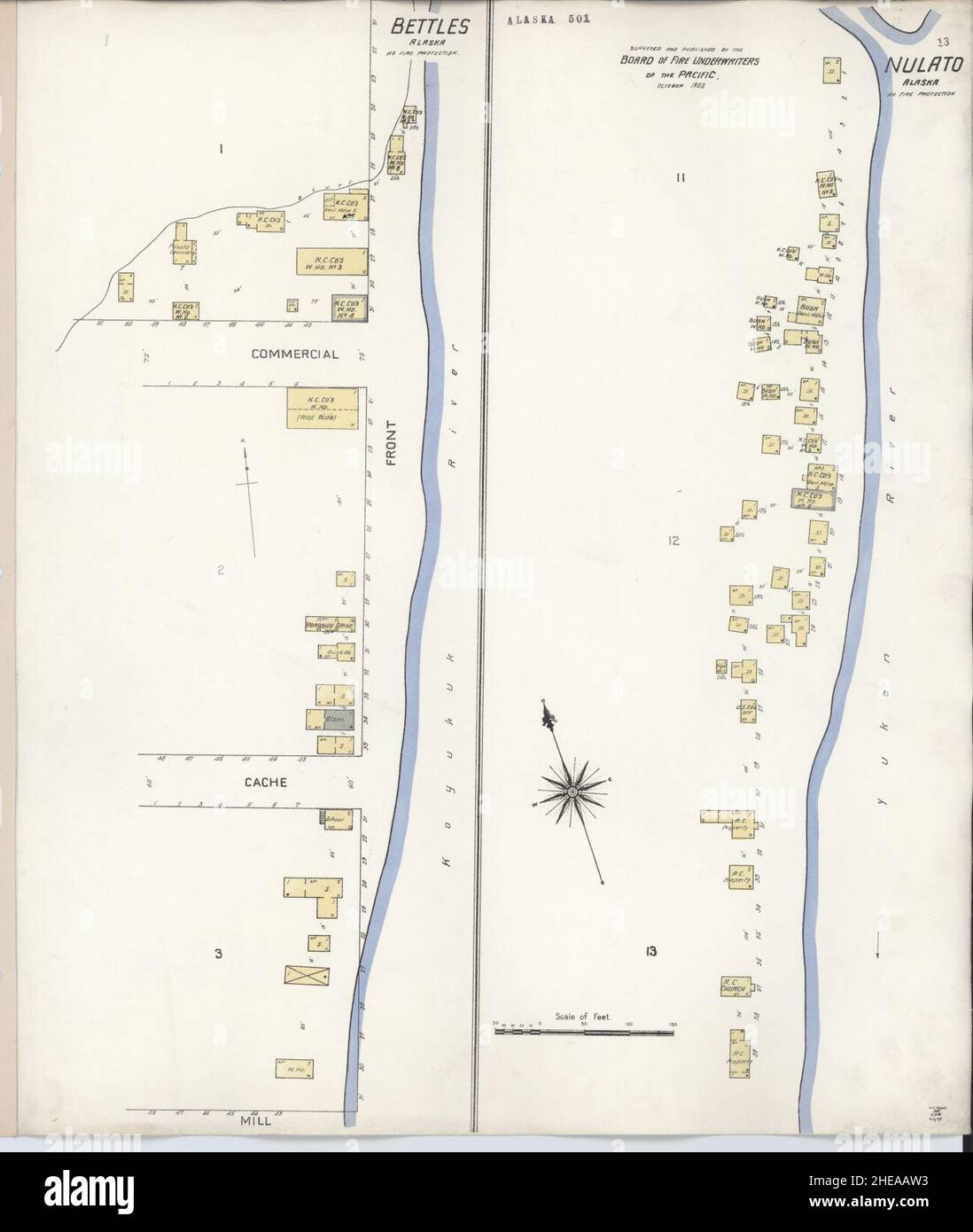 Sanborn Fire Insurance Map from Bettles, Yukon-koyukuk Census Division, Alaska. Foto Stock