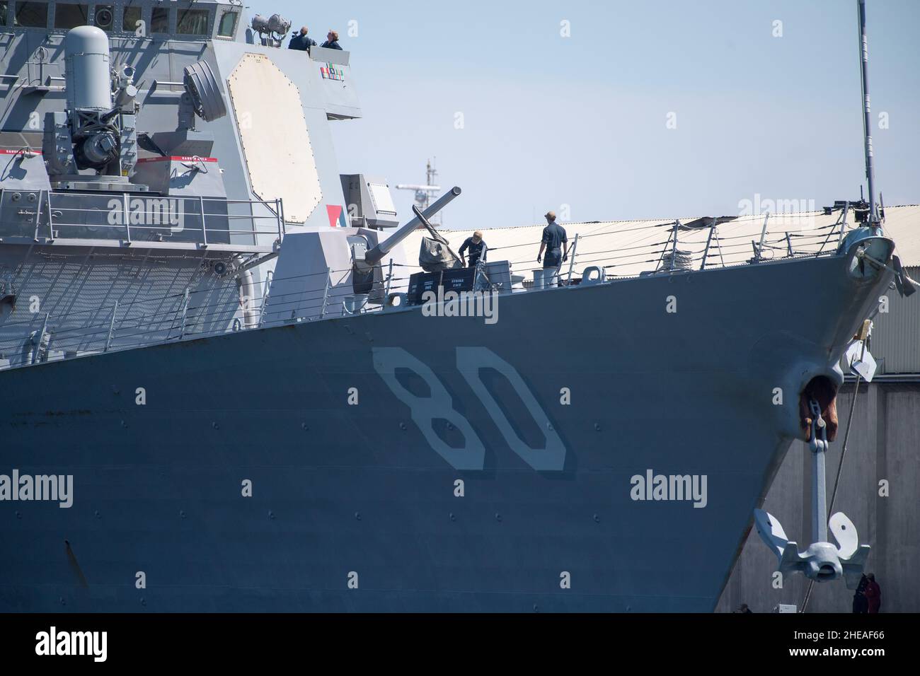 US Navy Arleigh cacciatorpediniere di classe Burke USS Roosevelt DDG 80 nel porto di Gdynia, Polonia. Giugno 5th 2021 © Wojciech Strozyk / Alamy Stock Photo Foto Stock