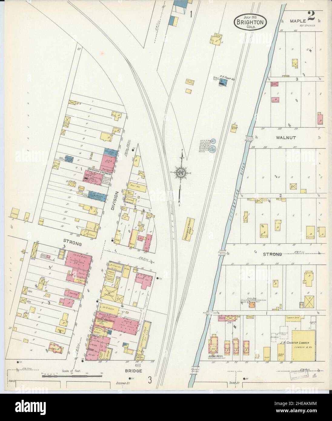 Sanborn Fire Insurance Map da Brighton, Adams County, Colorado. Foto Stock