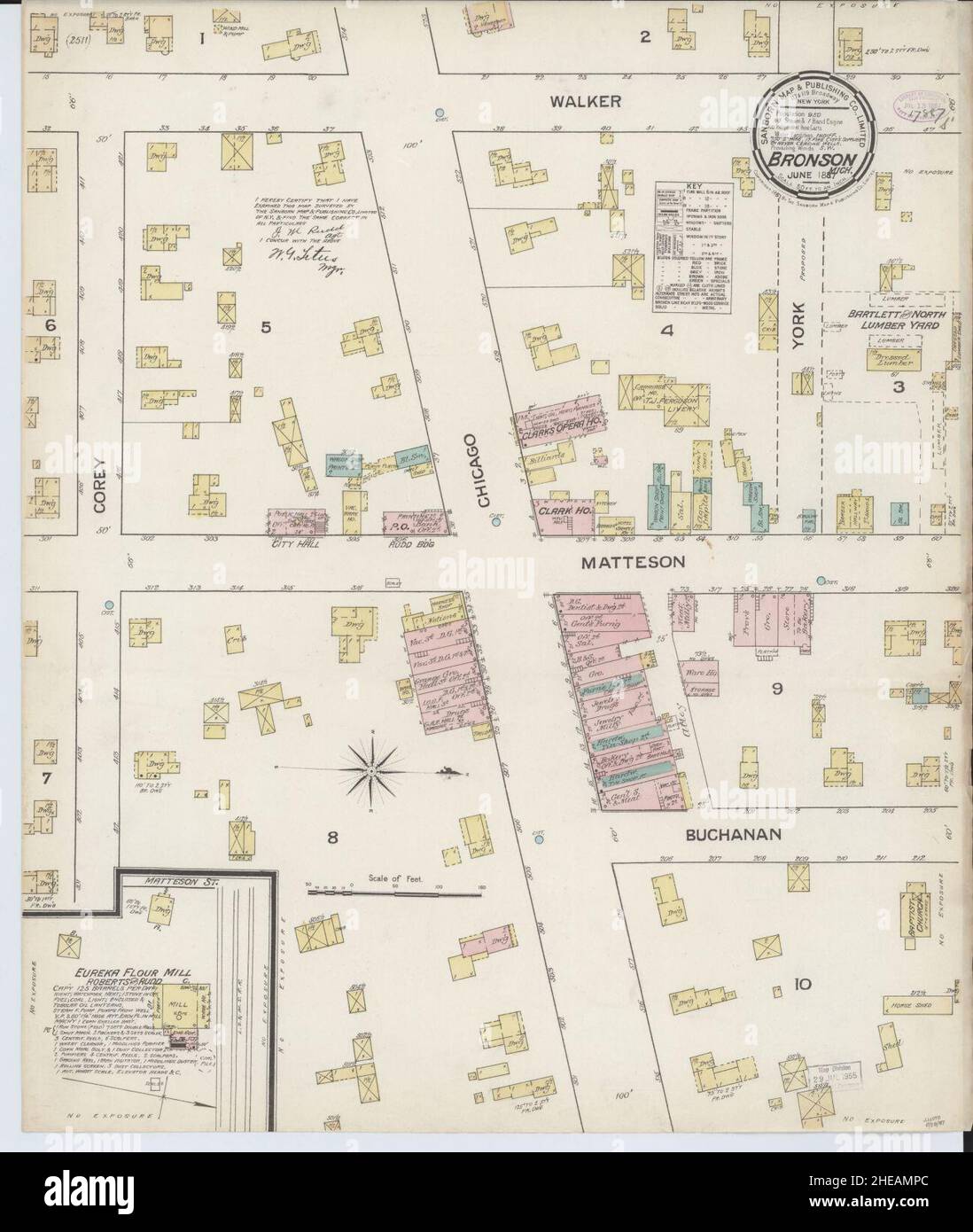 Mappa di bronson michigan immagini e fotografie stock ad alta
