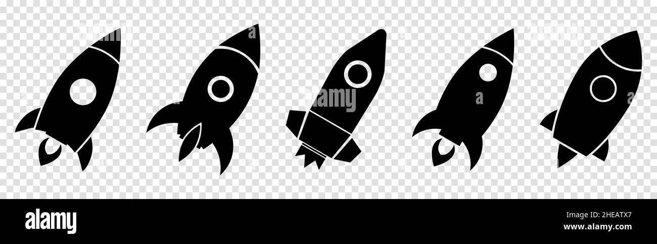 Set di icona Rocket Illustrazione Vettoriale