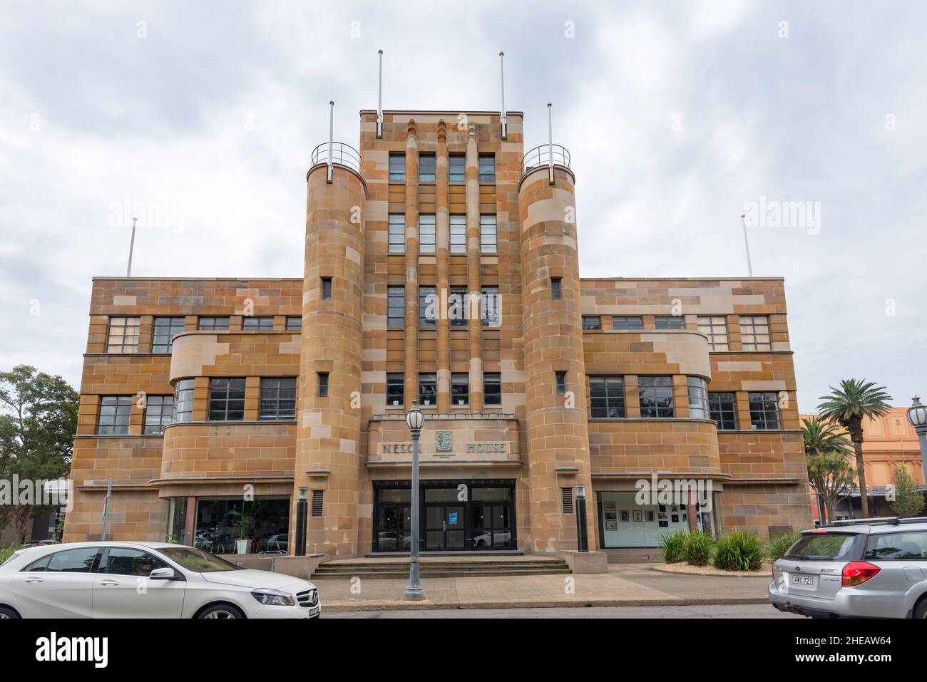 University House, Newcastle, New South Wales, Australia aka Nesca House è un edificio dal design funzionale art deco del 1937-39 Foto Stock