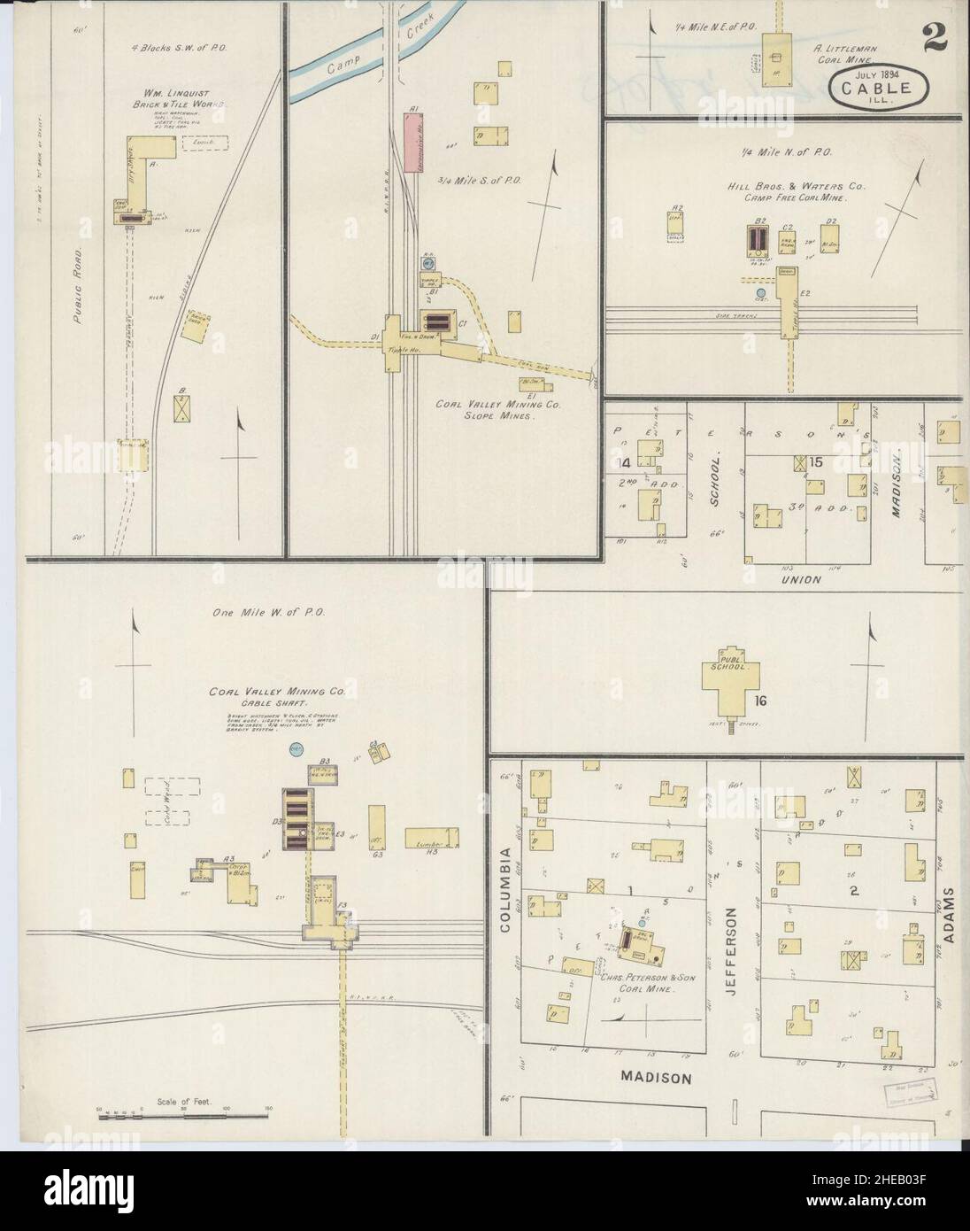 Sanborn Fire Insurance Map from Cable, Mercer County, Illinois. Foto Stock