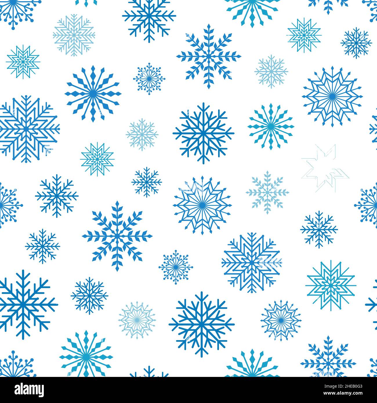 Sfondo invernale senza cuciture con fiocchi di neve, illustrazione vettoriale Illustrazione Vettoriale
