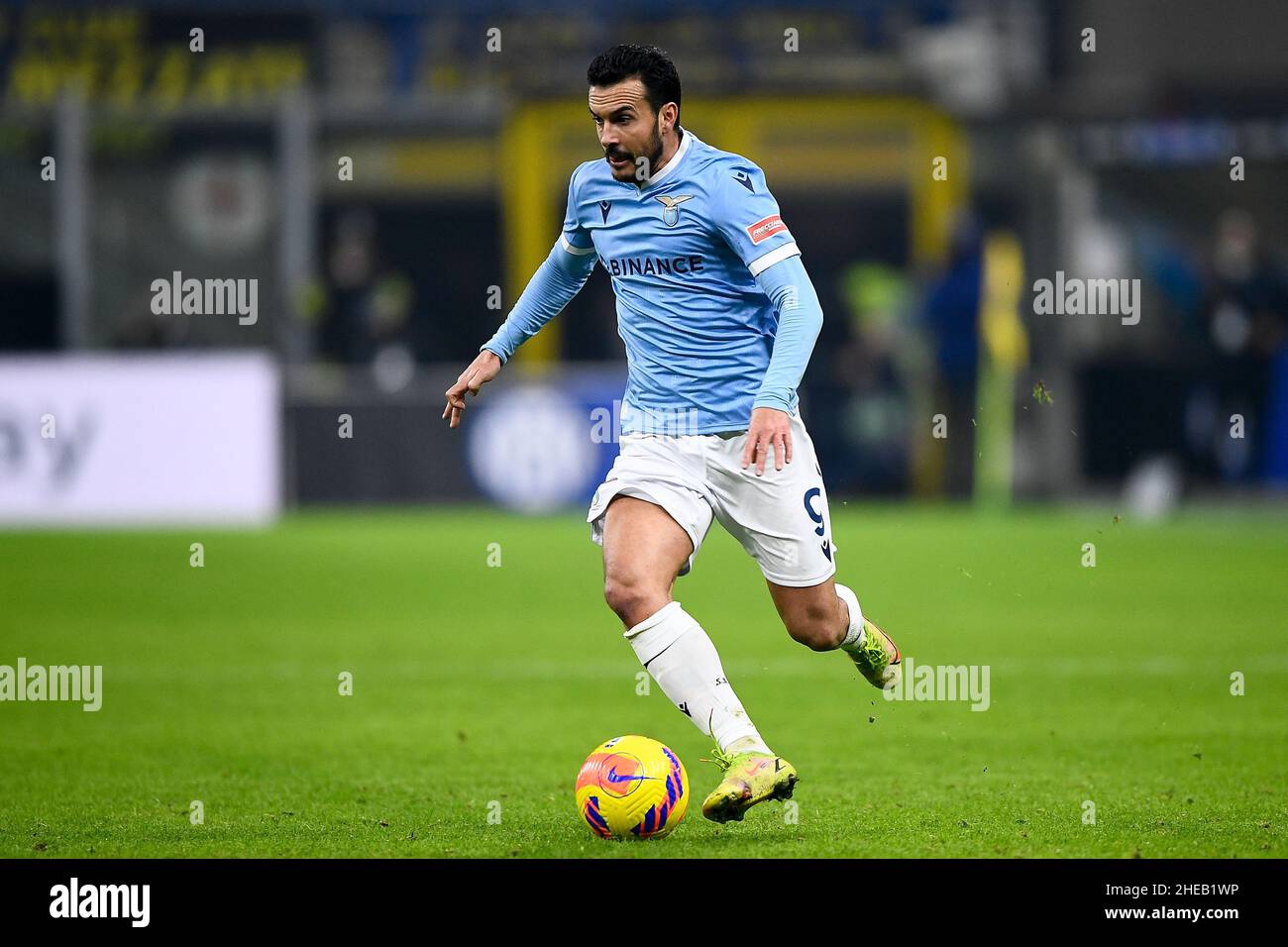 Milano, Italia. 09 gennaio 2022. Pedro Eliezer Rodriguez Ledesma della SS Lazio in azione durante la Serie Una partita di calcio tra FC Internazionale e SS Lazio. Credit: Nicolò campo/Alamy Live News Foto Stock