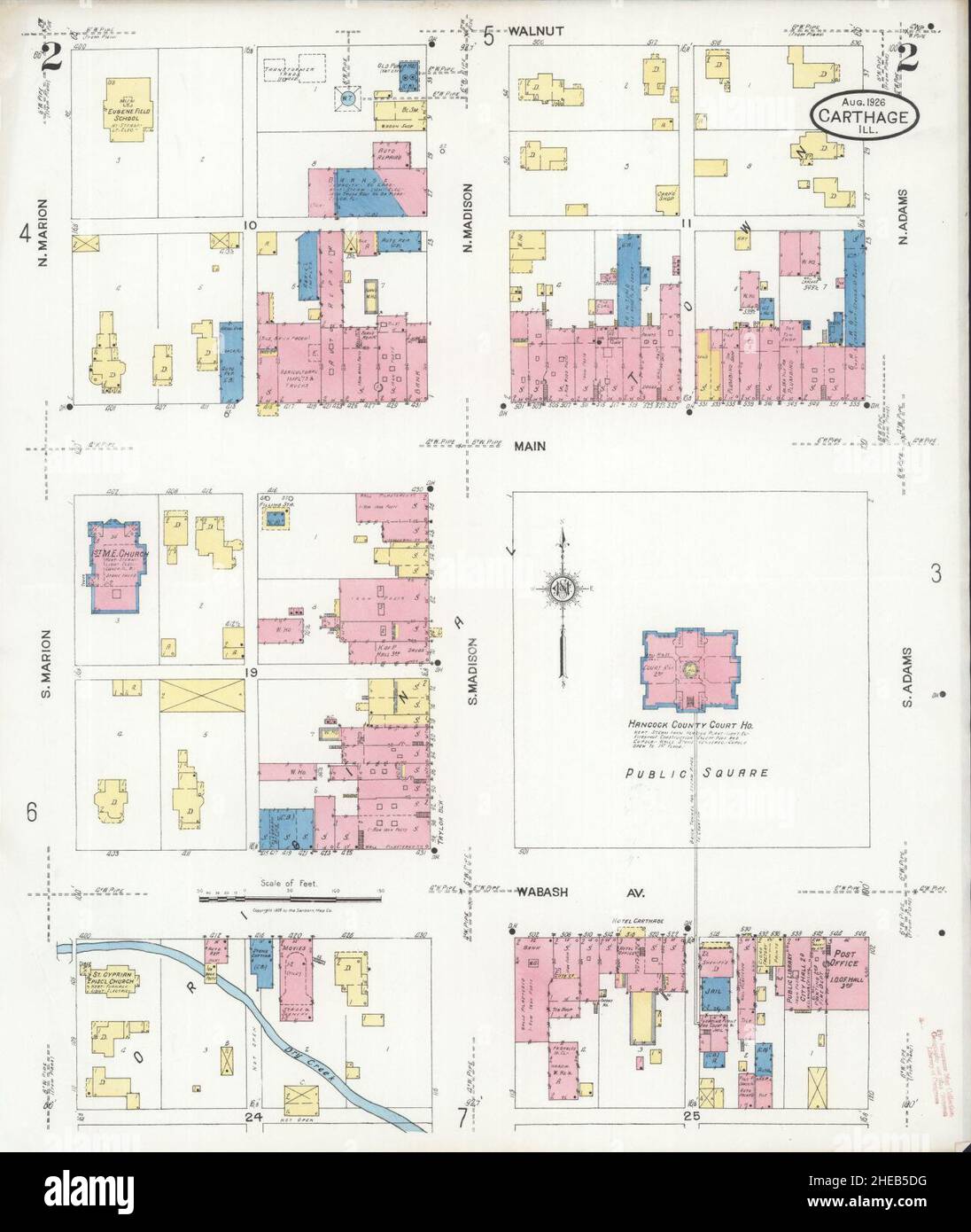 Sanborn Fire Insurance Map from Carthage, Hancock County, Illinois. Foto Stock