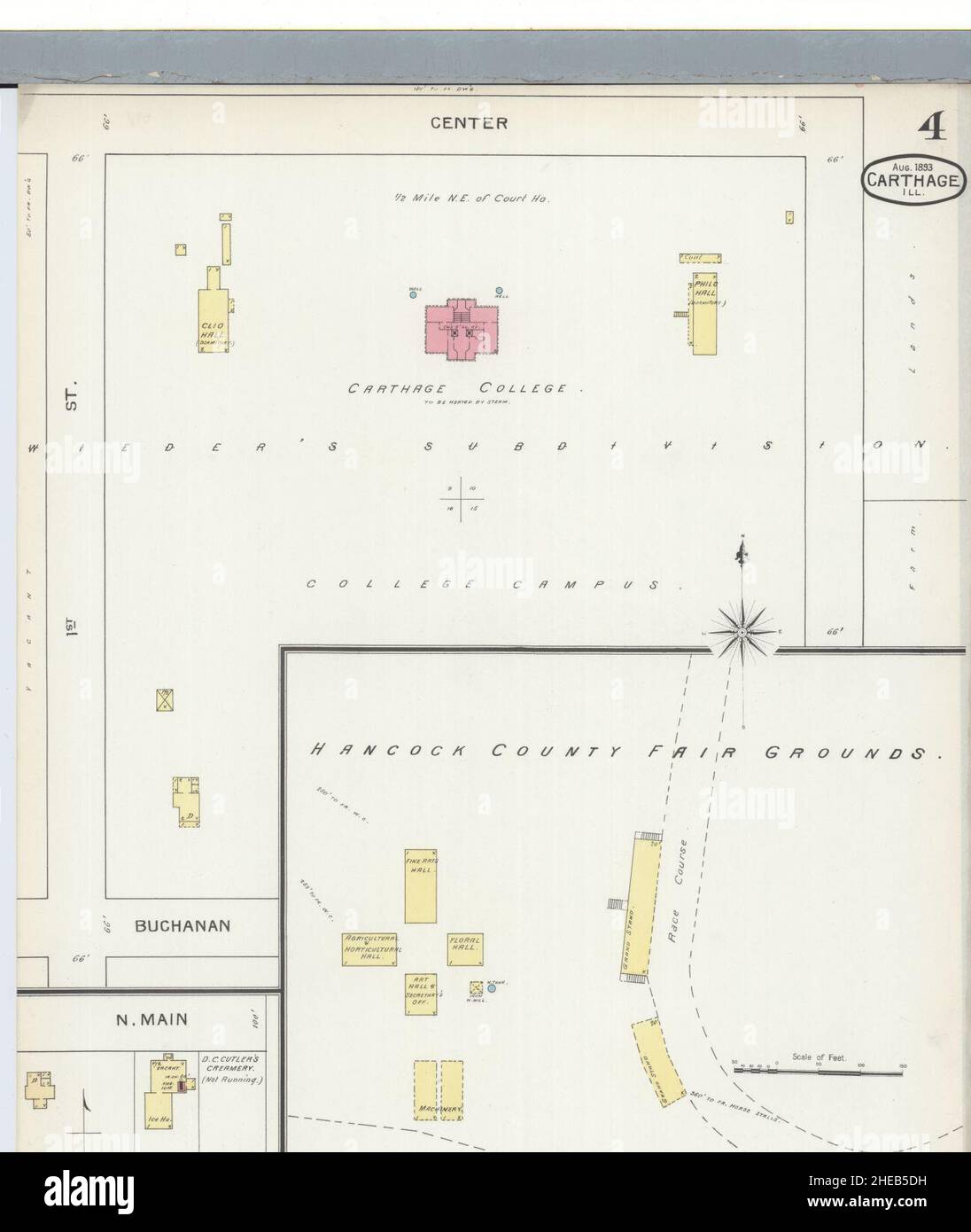 Sanborn Fire Insurance Map from Carthage, Hancock County, Illinois. Foto Stock