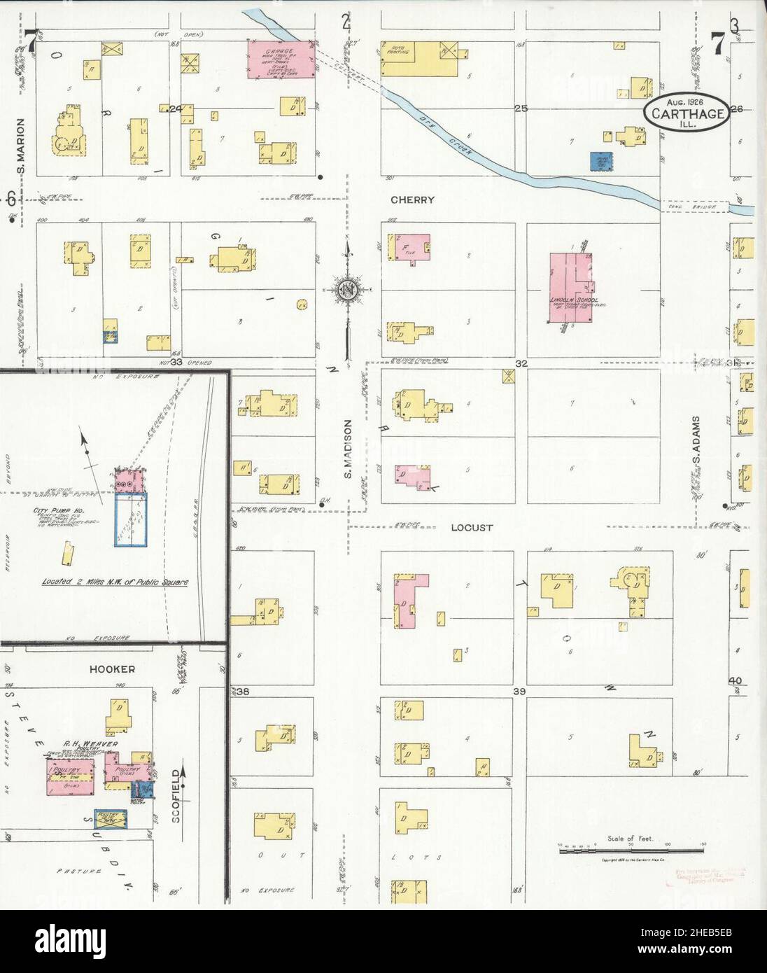 Sanborn Fire Insurance Map from Carthage, Hancock County, Illinois. Foto Stock