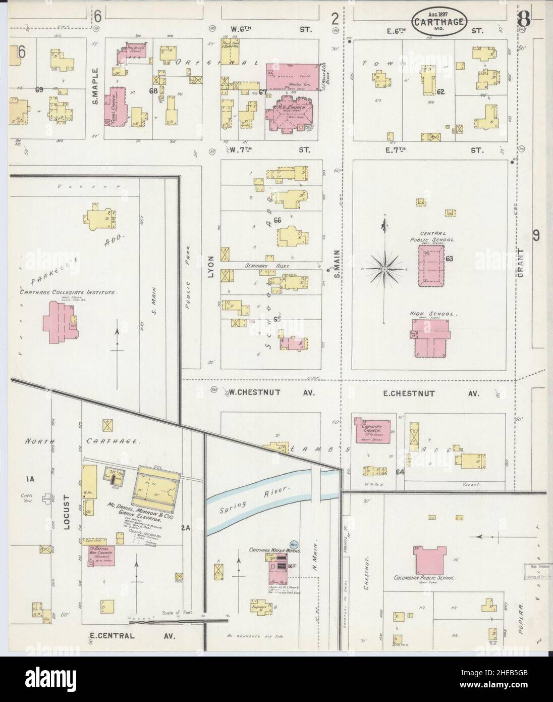 Sanborn Fire Insurance Map da Carthage, Jasper County, Missouri. Foto Stock