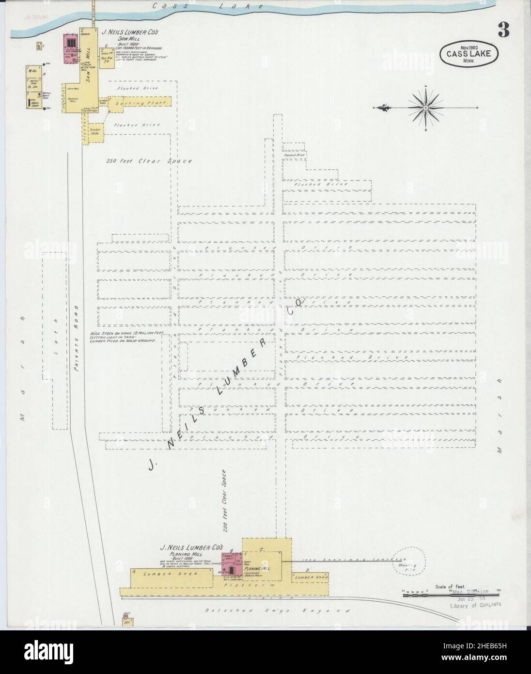 Sanborn Fire Insurance Map from Cass Lake, Cass County, Minnesota. Foto Stock