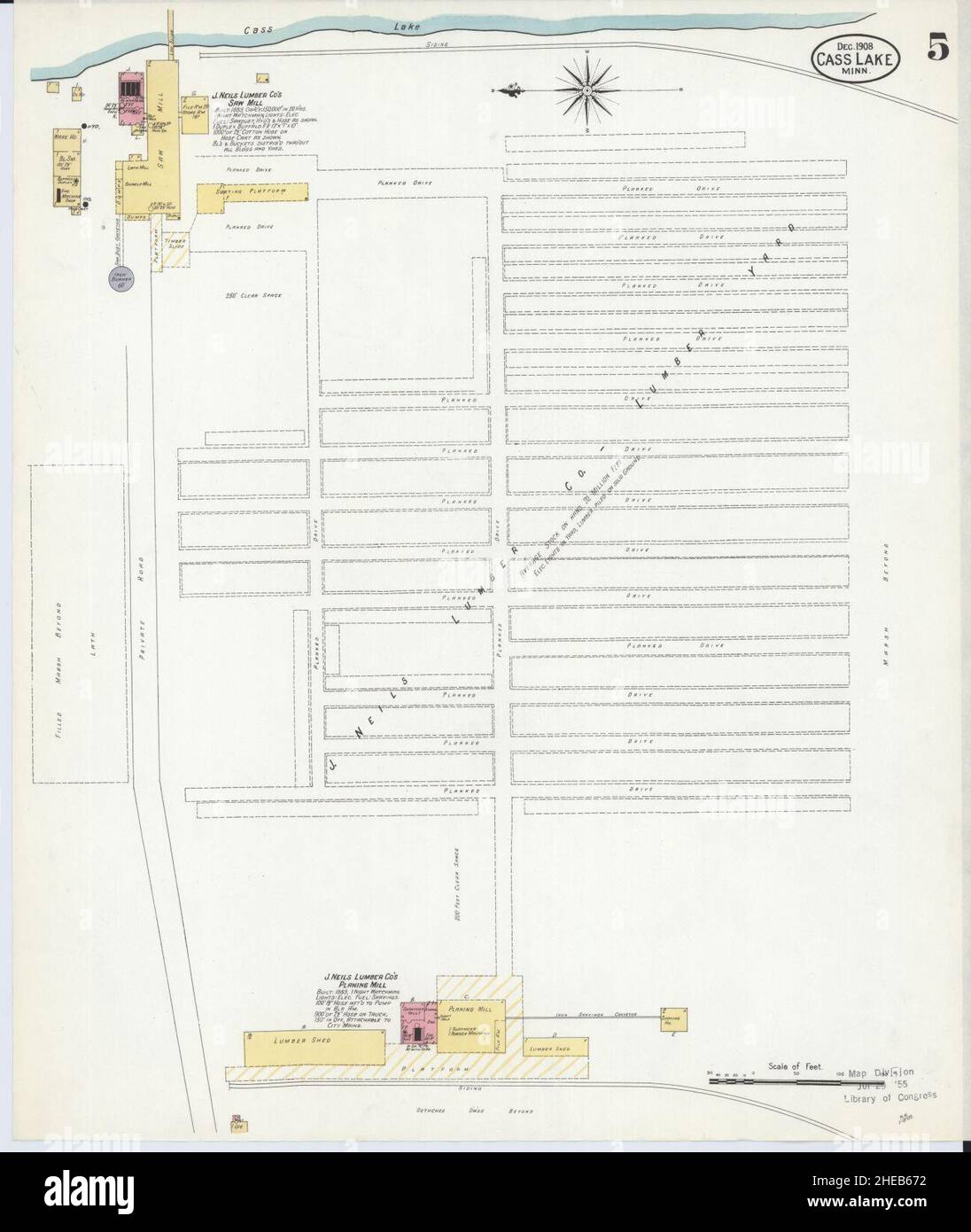 Sanborn Fire Insurance Map from Cass Lake, Cass County, Minnesota. Foto Stock