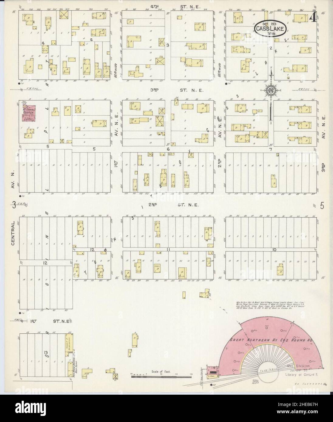 Sanborn Fire Insurance Map from Cass Lake, Cass County, Minnesota. Foto Stock