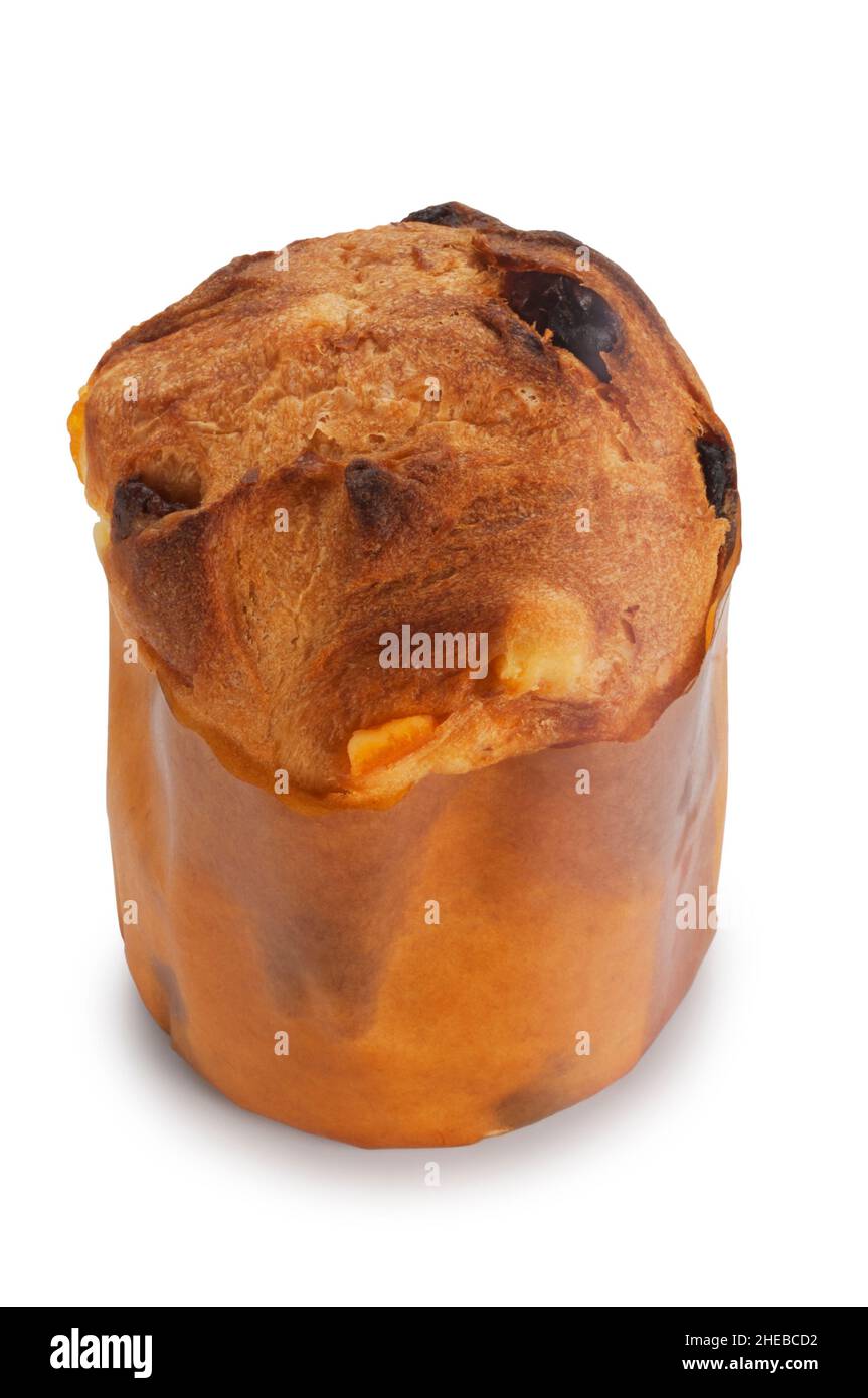 Studio di un piccolo pane panettone tagliato su uno sfondo bianco - John Gollop Foto Stock Studio di un piccolo pane panettone tagliato su uno sfondo bianco - John Gollop Foto Stock