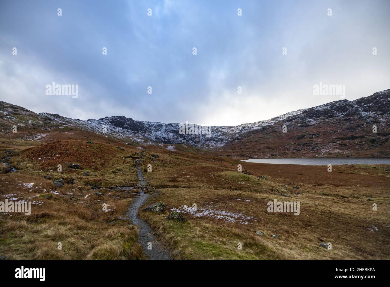 Scenario montano inglese in inverno Foto Stock